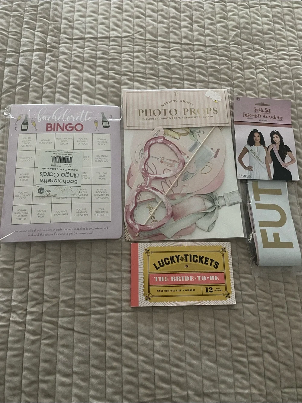 Unbranded Pink Bridal Photo Props & Bachelorette Party Game Set
